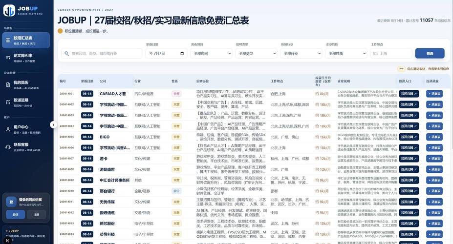 秋招应届生网申投递记录截图