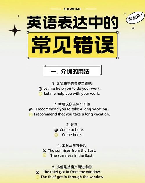 英语口语学习常见错误方法对比图