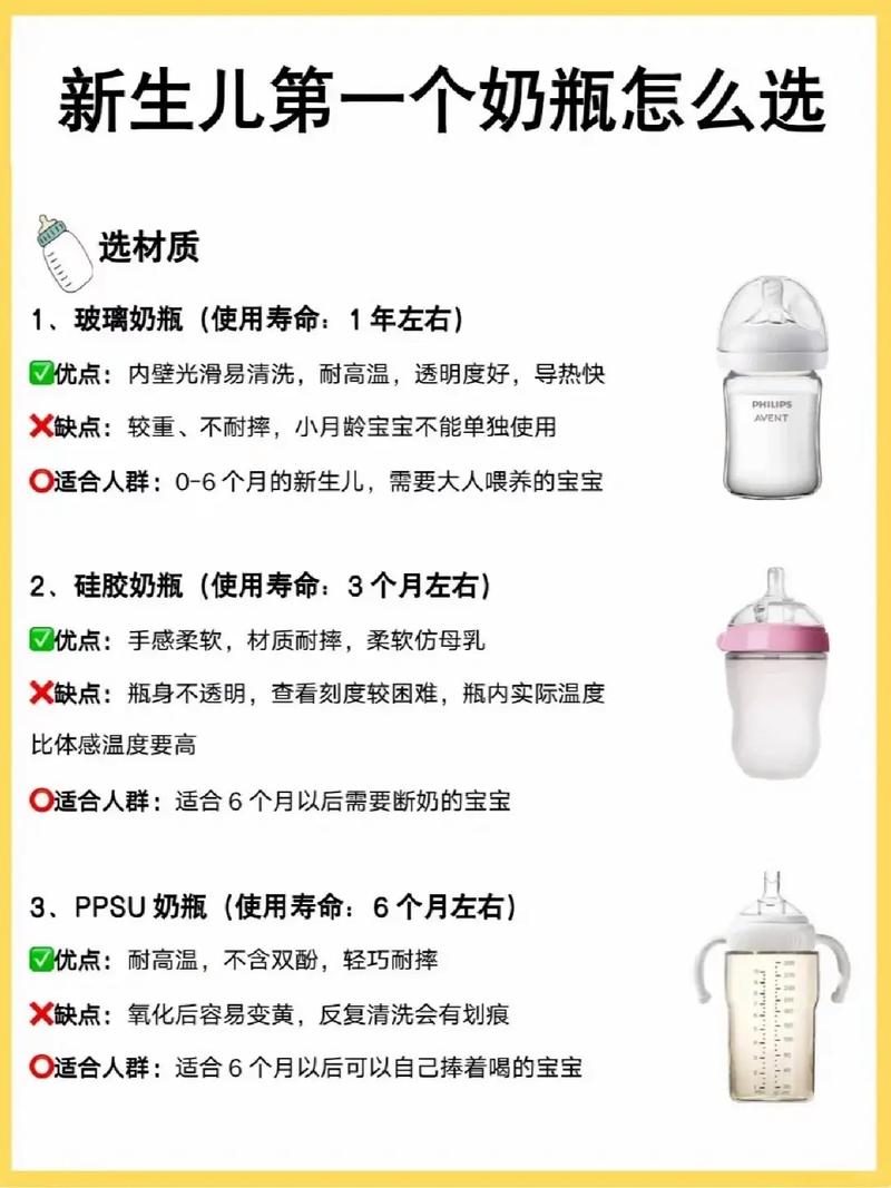 妈妈在母婴店仔细对比挑选婴儿奶瓶
