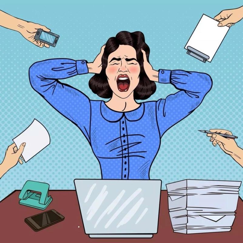 被琐事淹没的职场人漫画插图