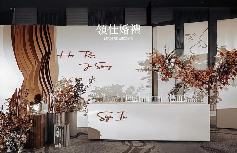 婚礼签到台旁的创意祝福墙布置
