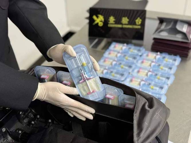 中国海关查验疑似文物走私行李箱现场