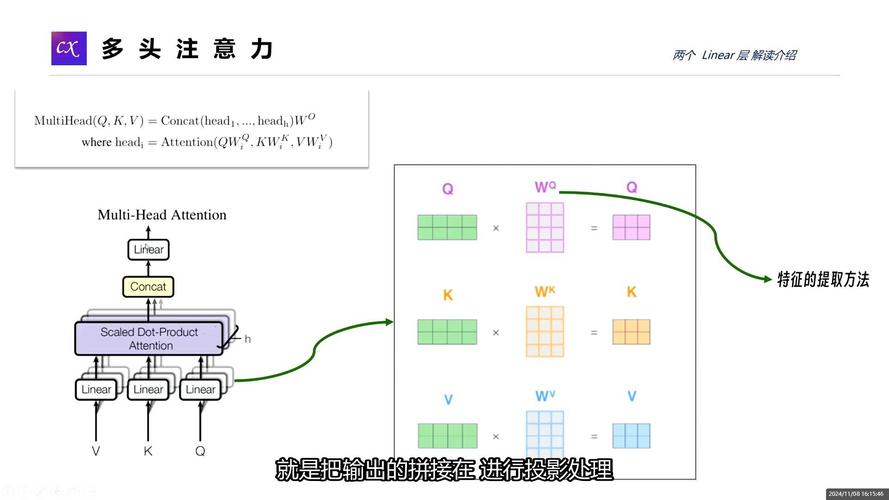 大语言模型Transformer多头自注意力机制计算图示