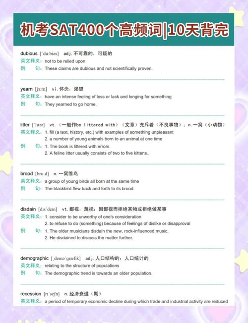 SAT机考核心词汇考生手写整理笔记实拍