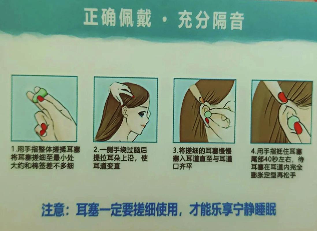 机械制造工人正确佩戴降噪耳塞步骤图