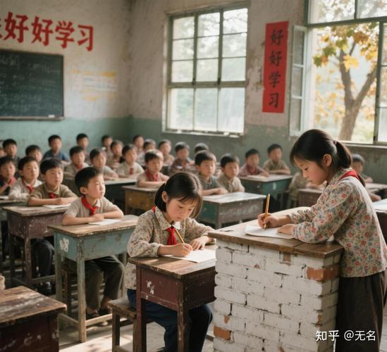 一群小学生坐在教室观看黑白历史影片