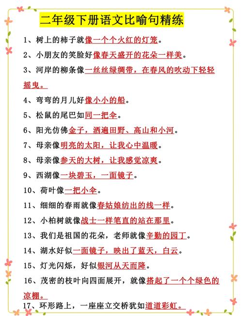 小学语文比喻句识别常见错题汇总