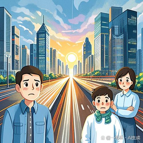 大城市落户政策家庭影响情绪化插画
