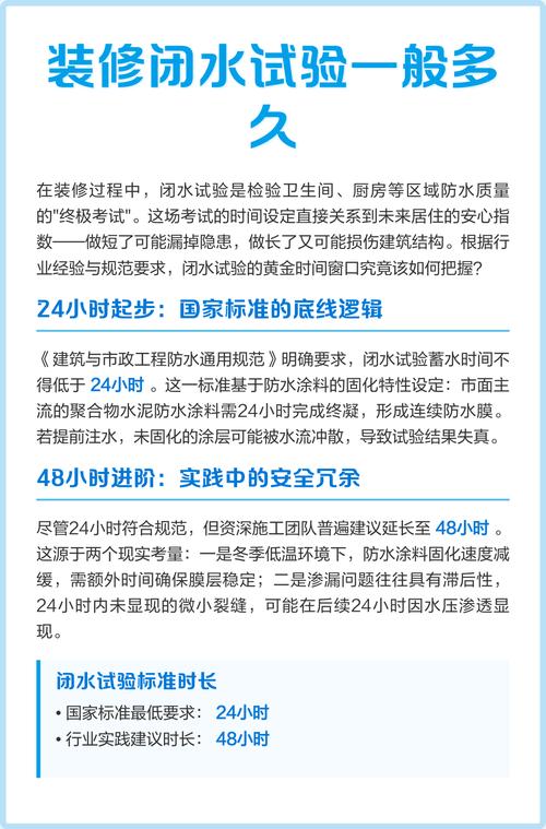 问:闭水试验到底要做多久?