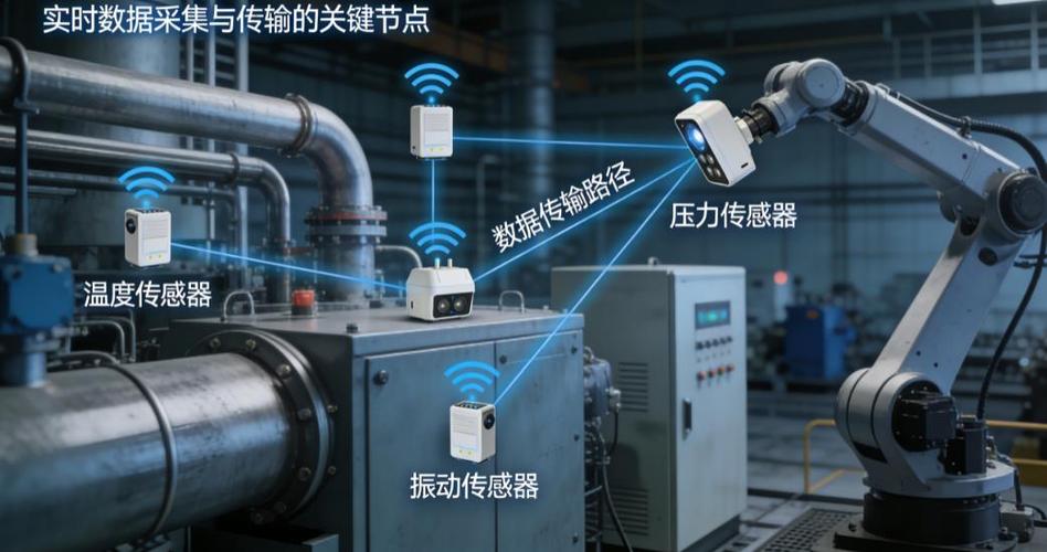 工厂老旧电机加装工业物联网传感器施工现场图