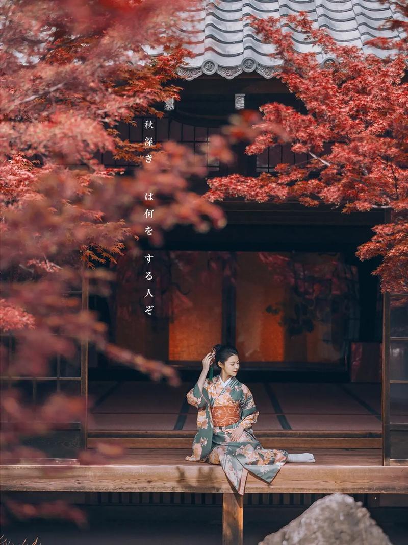 京都小巷日式婚纱照和服新娘夕阳