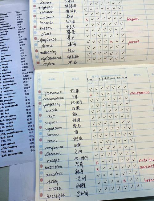 成年人英语学习背单词打卡手账
