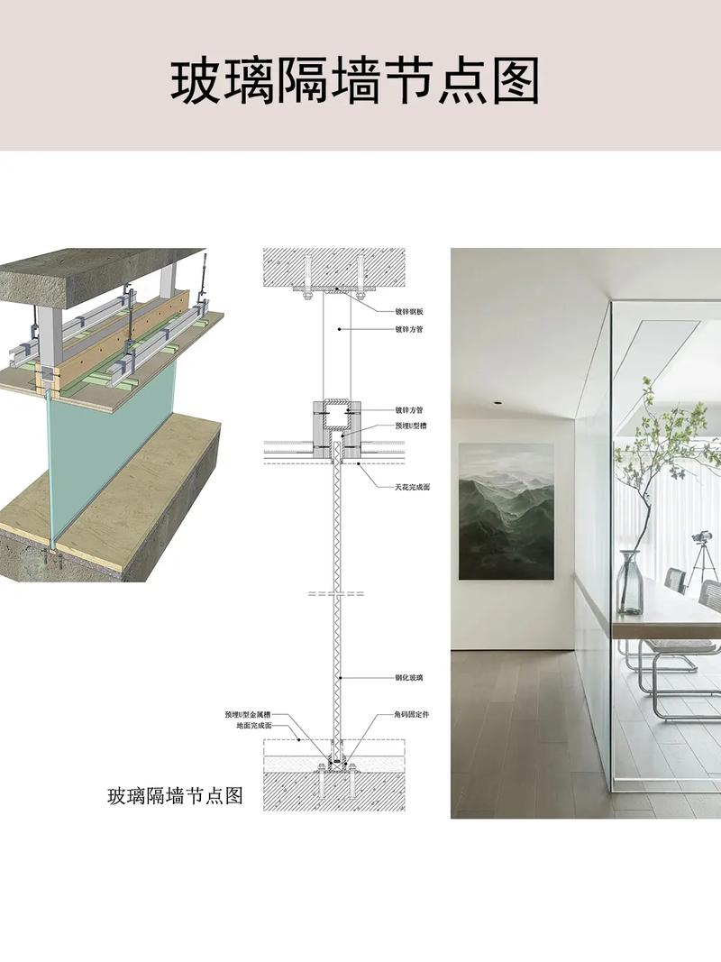 装修现场屏风隔断施工节点图