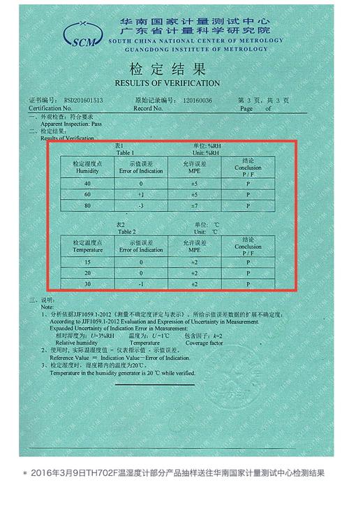 第三方机构室内温湿度检测报告样本