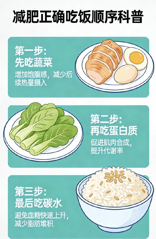 减脂期正确进餐顺序示意图