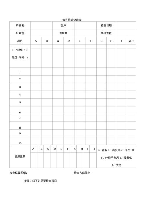 工装治具加工全流程精度检测记录表