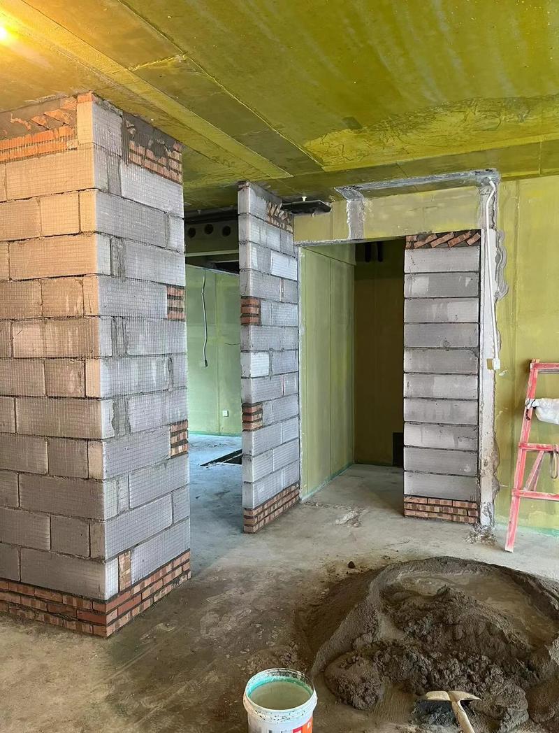 家装墙体新建新旧墙衔接施工现场图