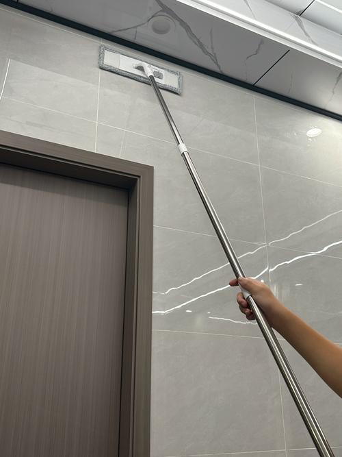 卫生间墙角靠放的长霉拖把头实拍