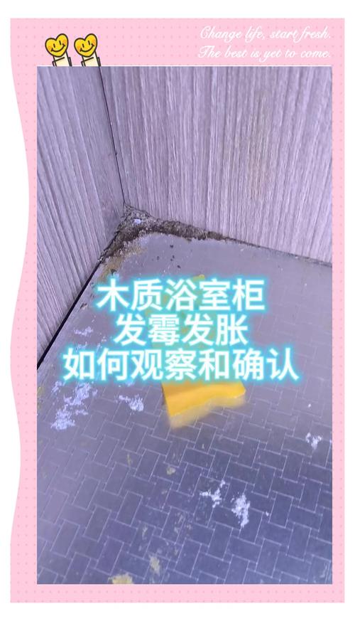 卫生间发霉的实木浴室柜背面实拍图