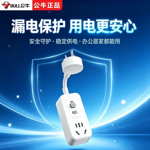 电热水器漏电保护插头T型测试键特写