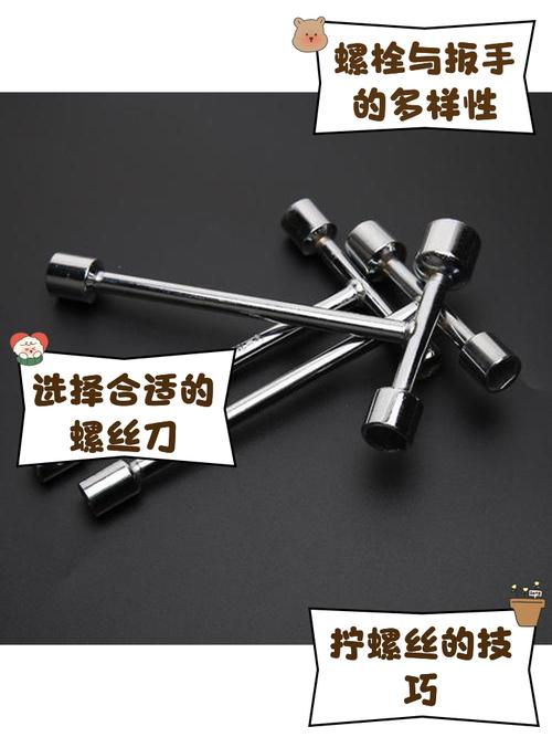 工业扳手与孩子亲手画的螺丝帽卡片特写