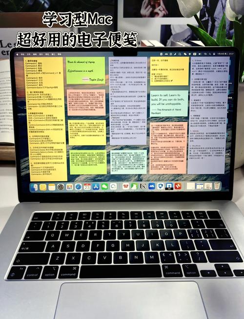 上班族贴在电脑边的在职提升目标便签实拍