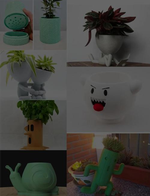 学生使用3D打印机设计花盆支架