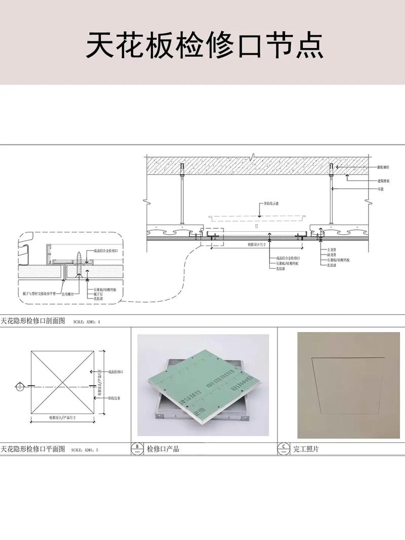 线性灯吊顶驱动检修口预留示意图