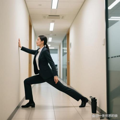 上班族居家沙发拉伸动作实拍