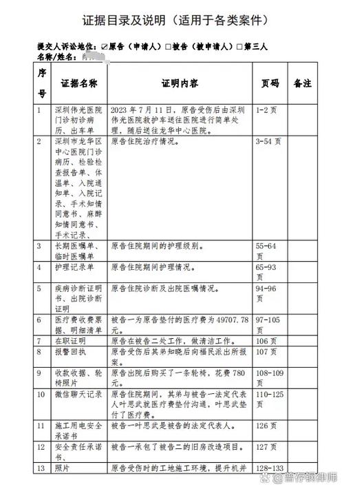 北京人身损害保险纠纷案件证据整理示意图