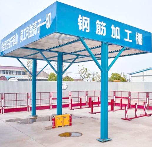 装配式钢筋加工棚H型钢立柱实景