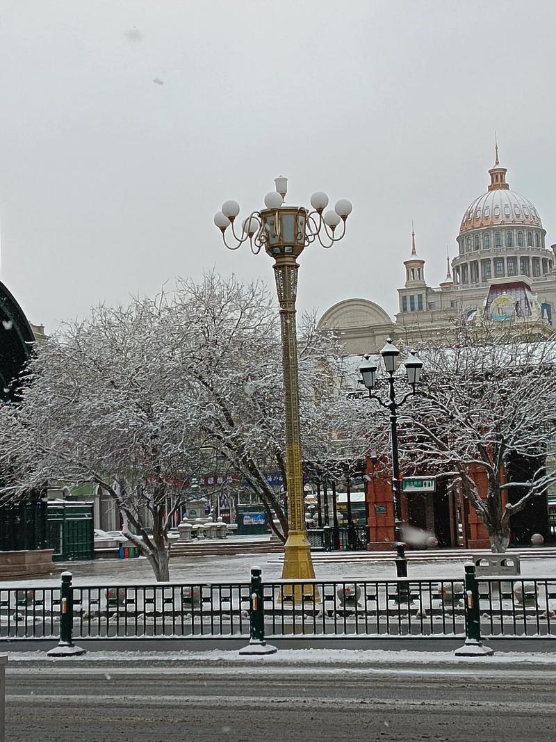哈尔滨老道外街景雪景