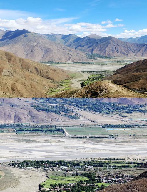 清晨羊卓雍措岗巴拉山口风马旗