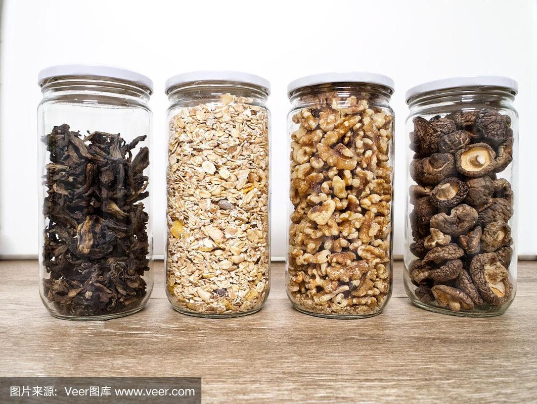 玻璃密封罐储存干菌菇实物图