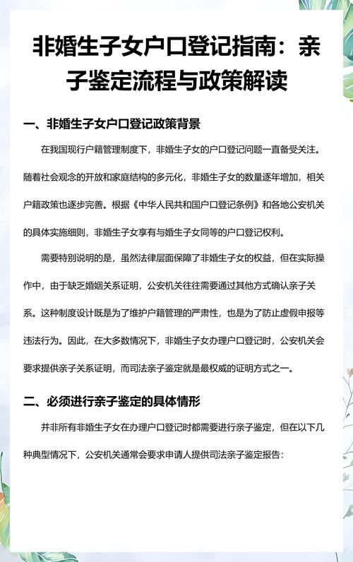 非婚生子女凭亲子关系确认判决落户流程指引图