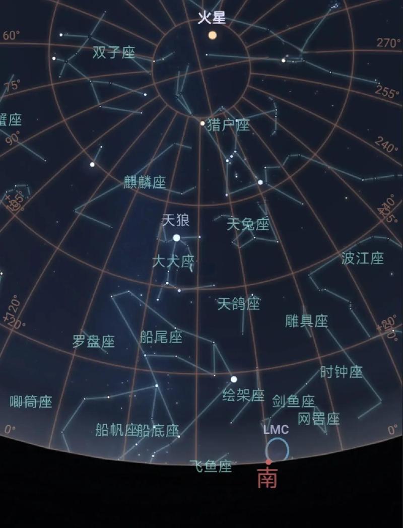 狮子座流星雨辐射点星空示意图