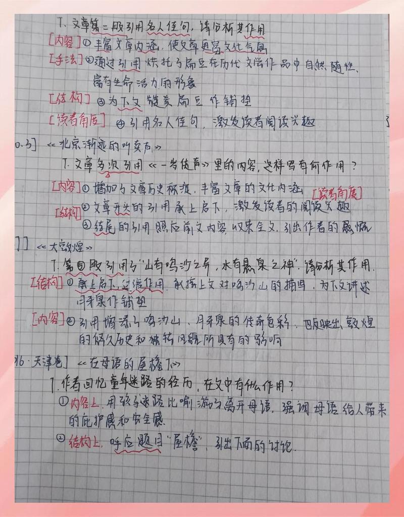 小学生语文现代文概括错题草稿纸