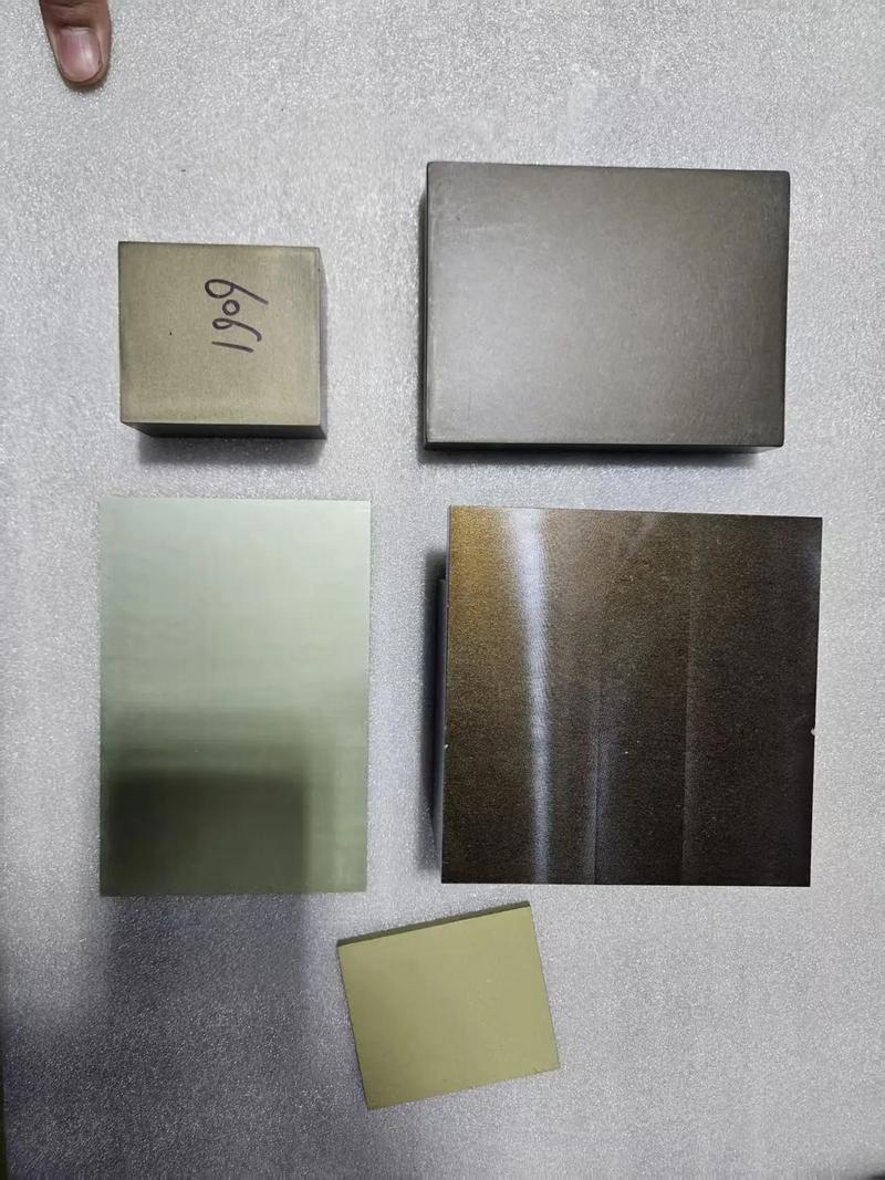 工业铝合金工件阳极氧化成品对比图