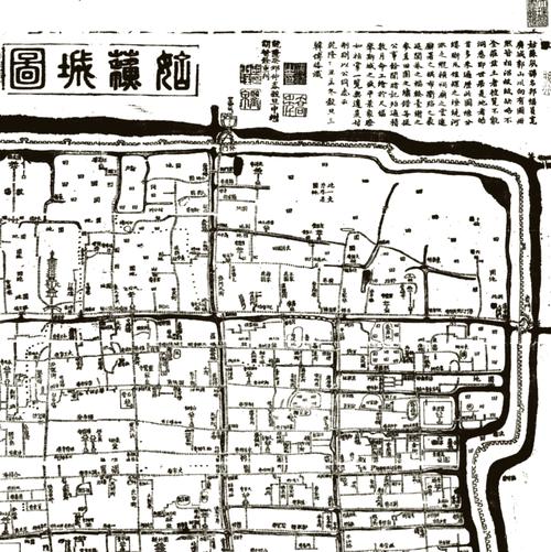 清代江南水乡填河造屋违章建筑老地图