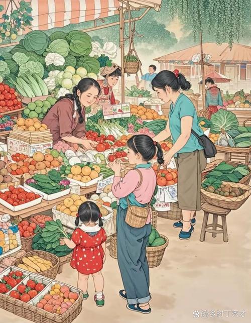 旧菜市场角落孩子读旧画报场景