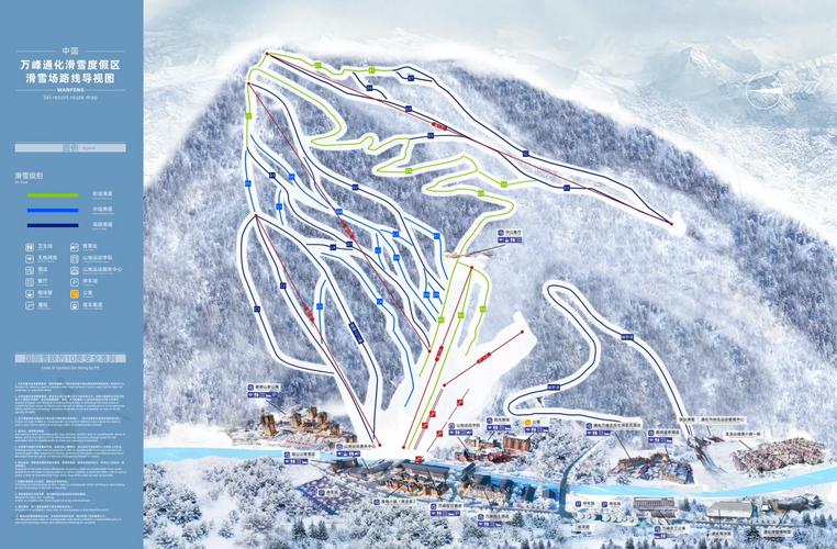 吉林通化万峰滑雪场宽阔雪道