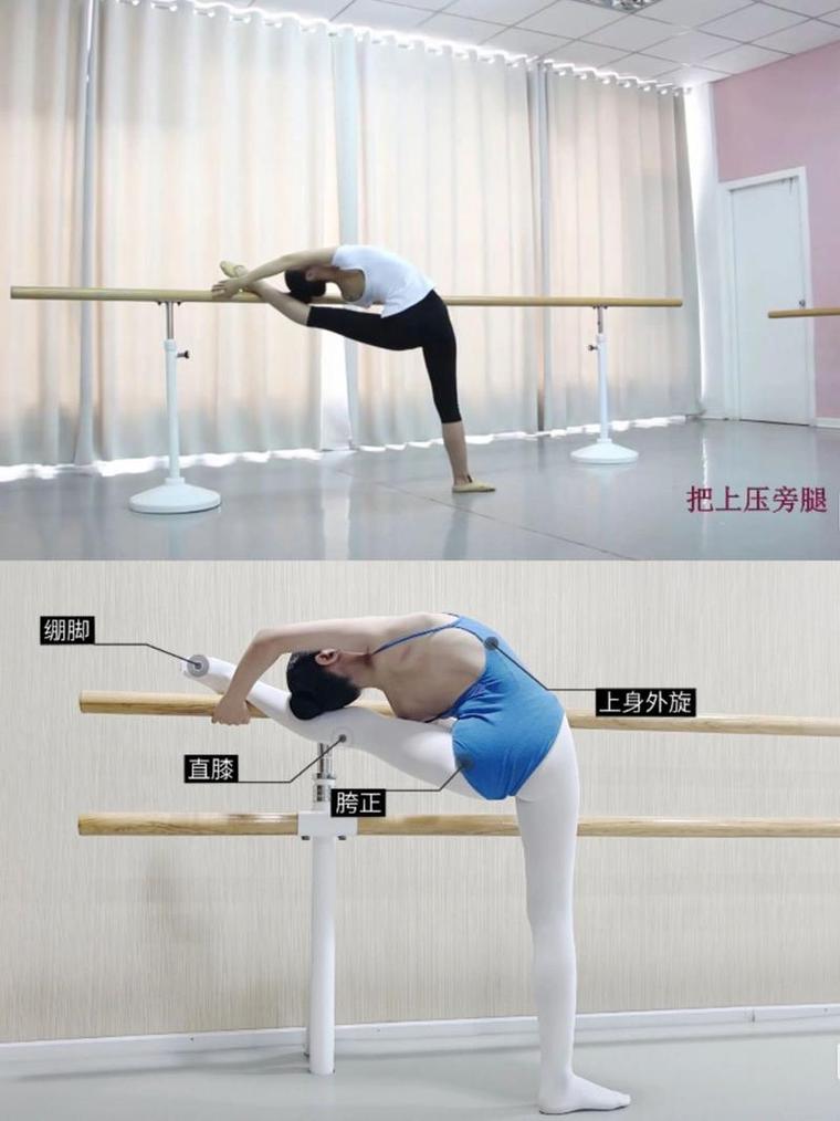 舞蹈基本功压腿拉伸动作示意图
