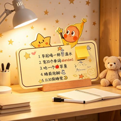 儿童书桌手写便利贴留言实景图