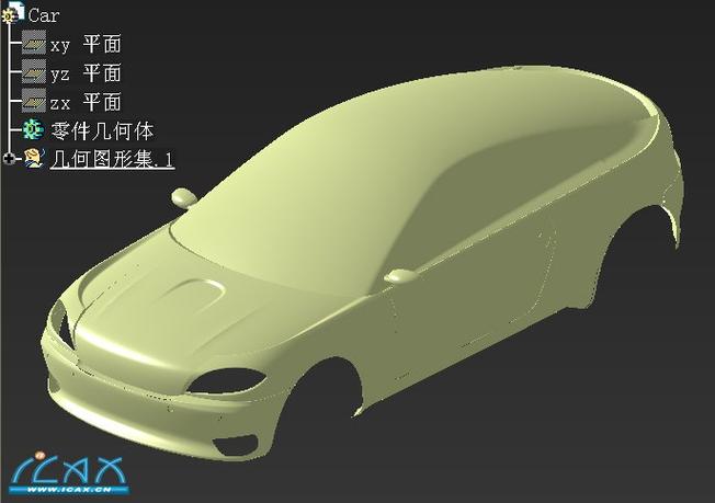 汽车车身曲面美学优化CAD示意图