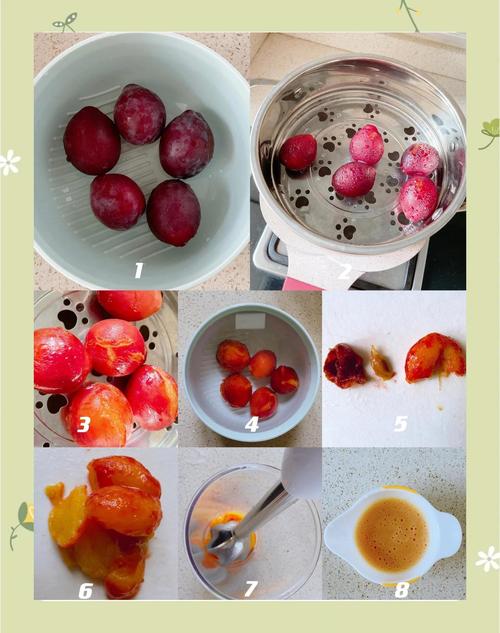 彩色宝宝辅食碗装着西梅泥火龙果泥缓解便秘