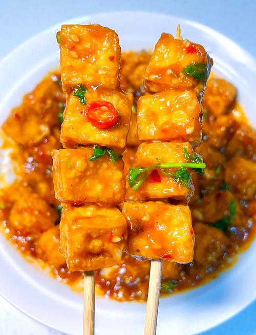 素食豆腐料理诱人特写