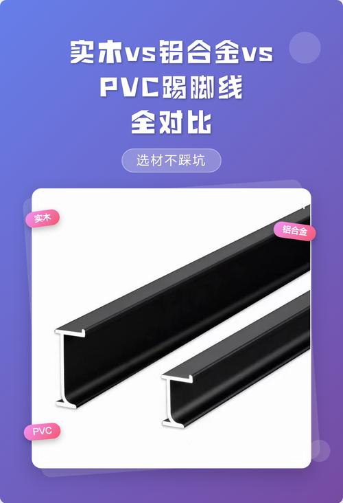建材市场PVC线条和实木线条对比样品
