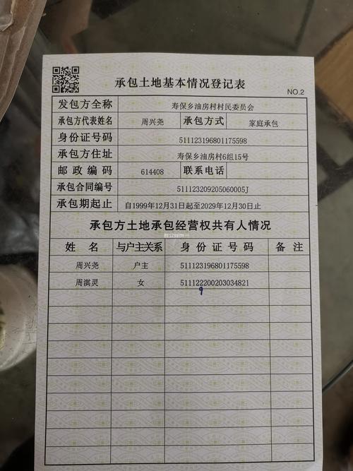 农村土地承包经营权用途分类登记页