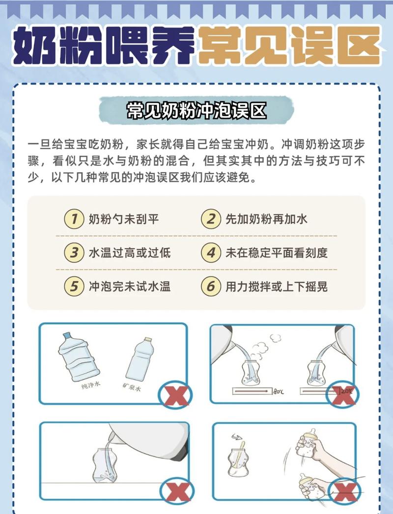配方奶冲泡常见错误对比图
