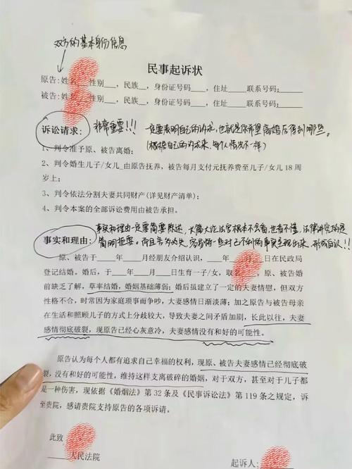 法院离婚诉讼立案常用证据手写整理稿